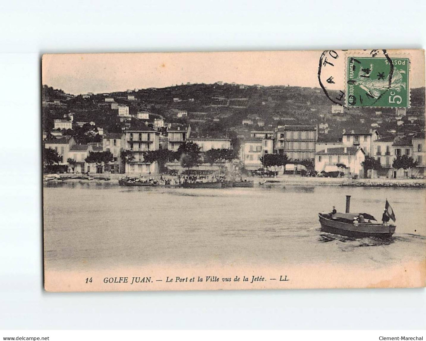 GOLFE JUAN: Le Port Et La Ville Vus De La Jetée - état - Other & Unclassified