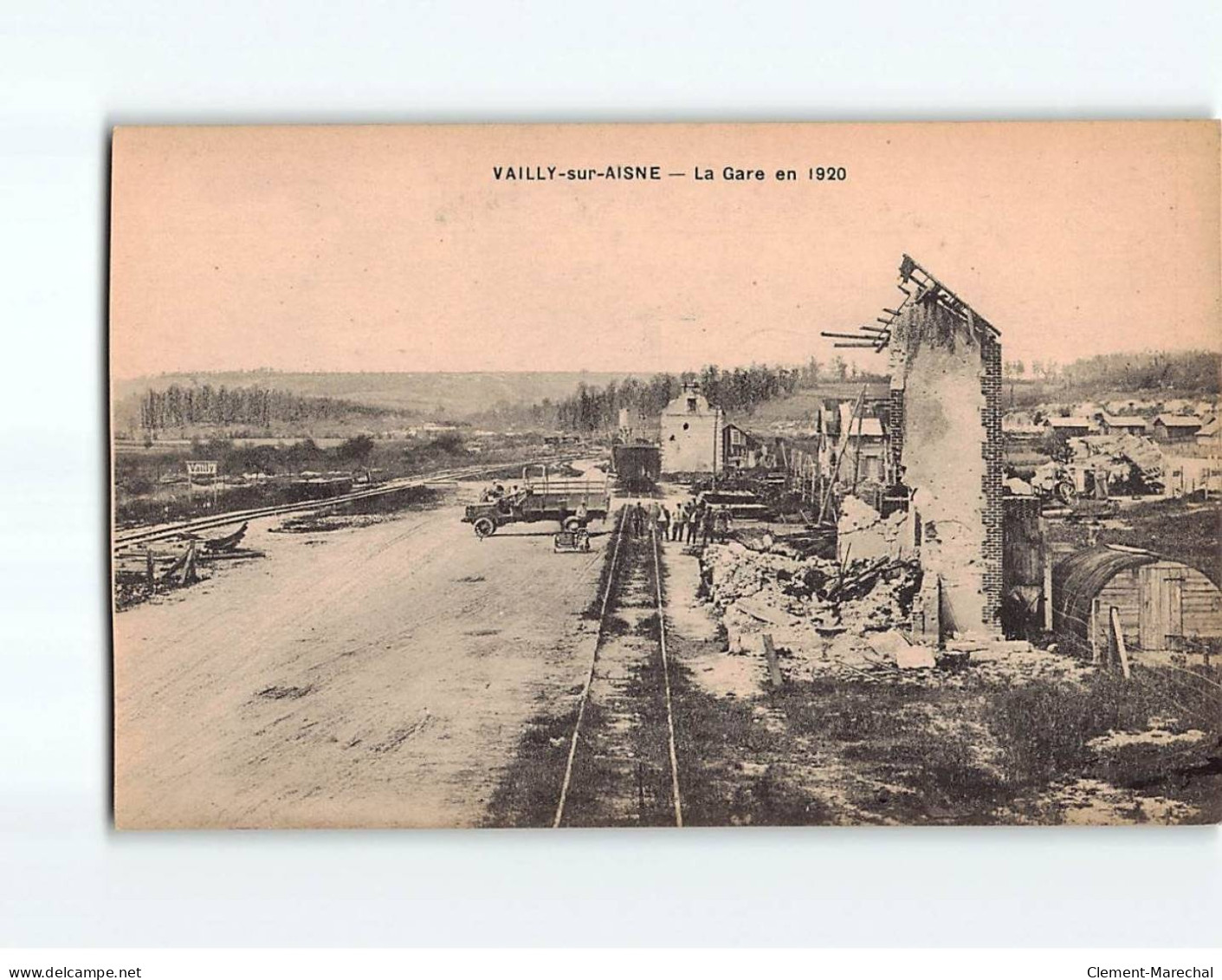 VAILLY SUR AISNE : La Gare En 1920 - Très Bon état - Andere & Zonder Classificatie