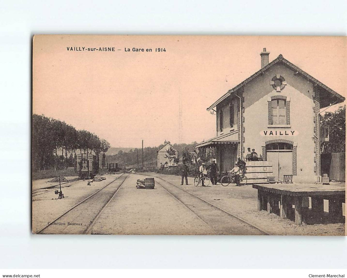 VAILLY SUR AISNE : La Gare En 1914 - Très Bon état - Autres & Non Classés