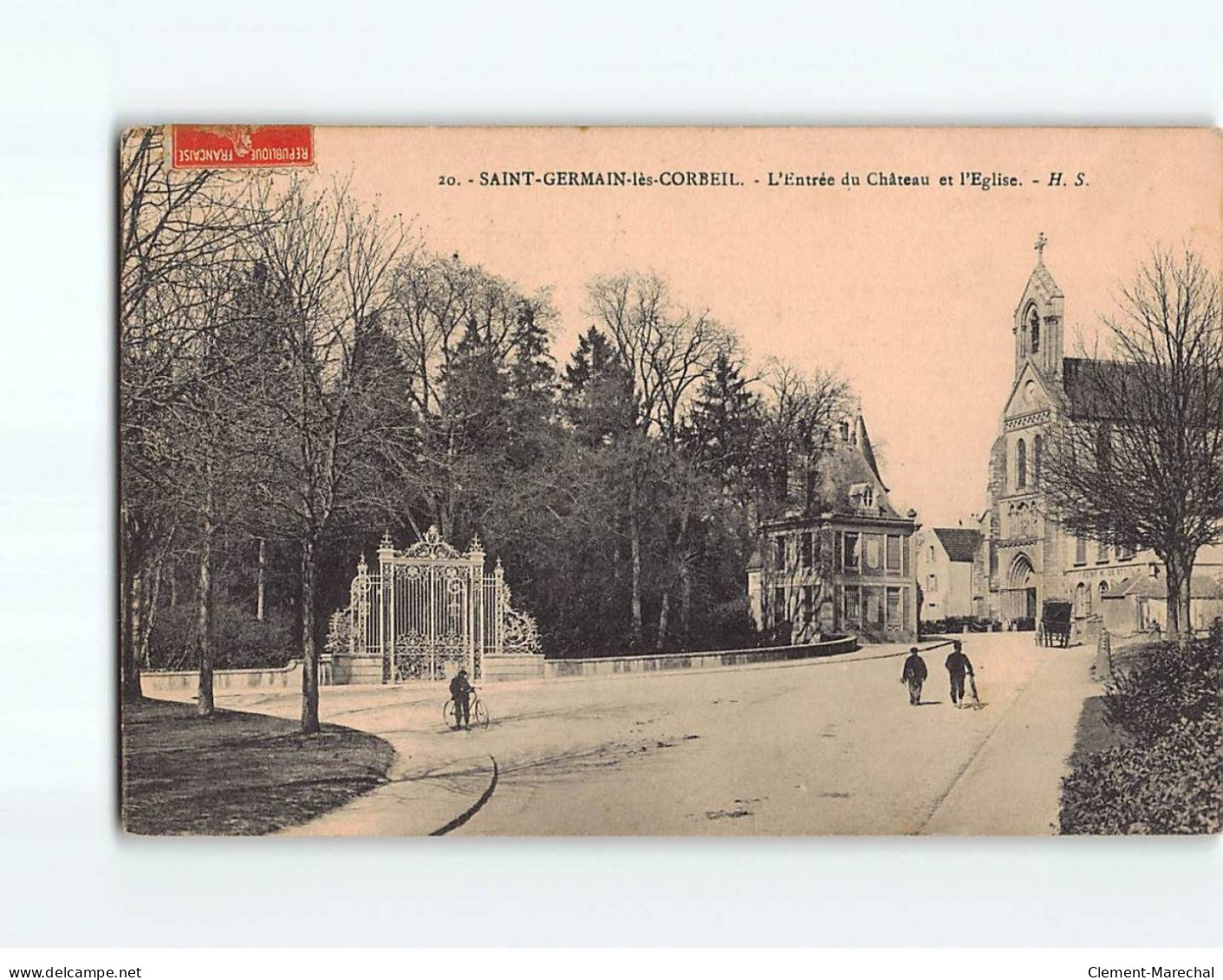 SAINT GERMAIN LES CORBEIL : L'Entrée Du Château Et L'Eglise - Très Bon état - Autres & Non Classés