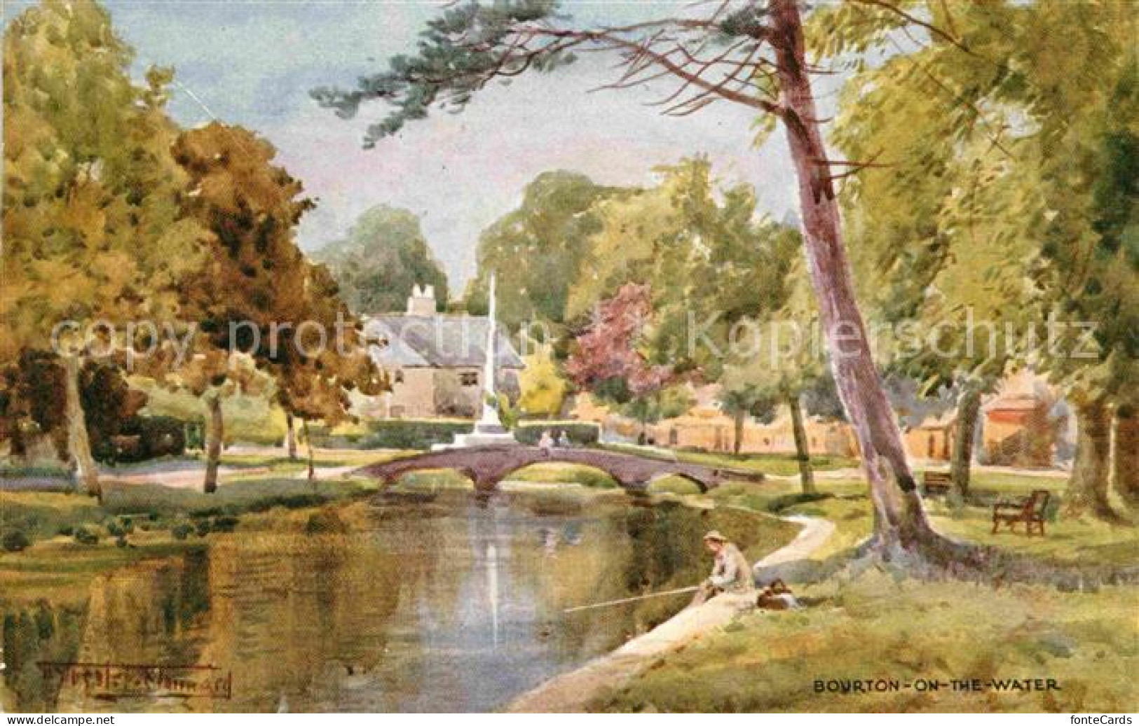 72660396 Bourton-on-the-Water Idyll Am Fluss Kuenstlerkarte  - Andere & Zonder Classificatie