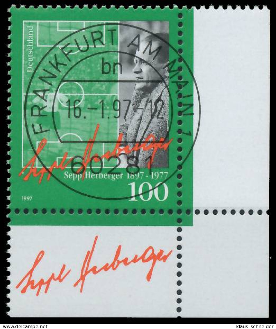 BRD BUND 1997 Nr 1896 Zentrisch Gestempelt ECKE-URE X565D76 - Used Stamps