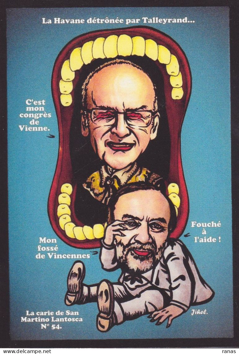 CPM Saint-Martin-Vésubie Par Jihel Tirage 30 Ex Numérotés Signés Satirique Dentiste Giuge Castro Talleyrand Fouché - Health