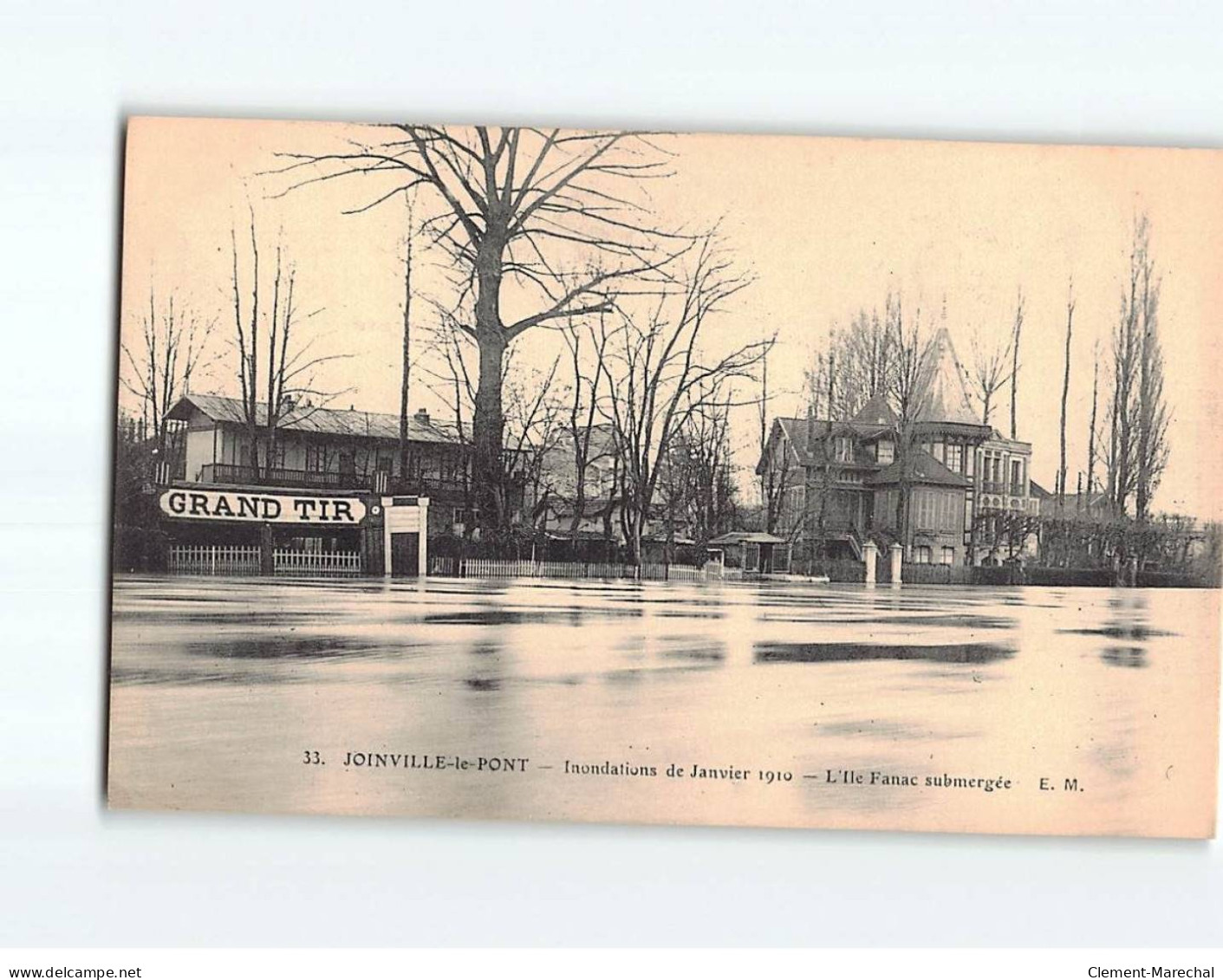 JOINVILLE LE PONT : Inondation De 1910, L'Ile Fanac Submergée - Très Bon état - Joinville Le Pont