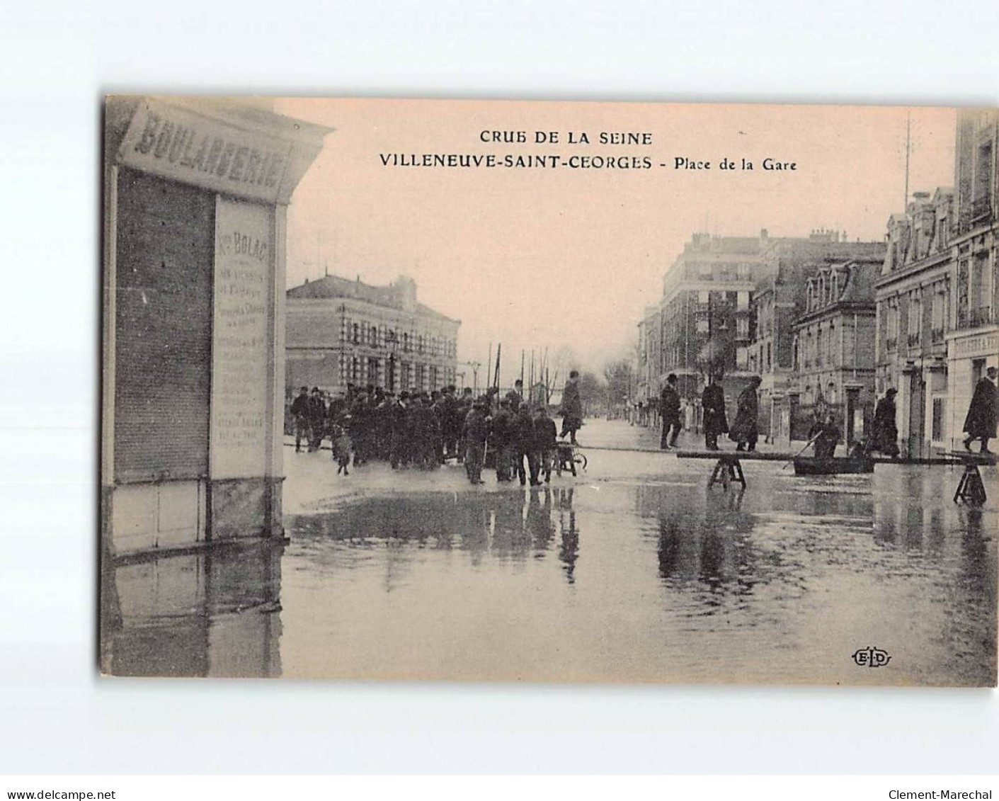 VILLENEUVE SAINT GEORGES : Crue De La Seine, Place De La Gare - Très Bon état - Villeneuve Saint Georges