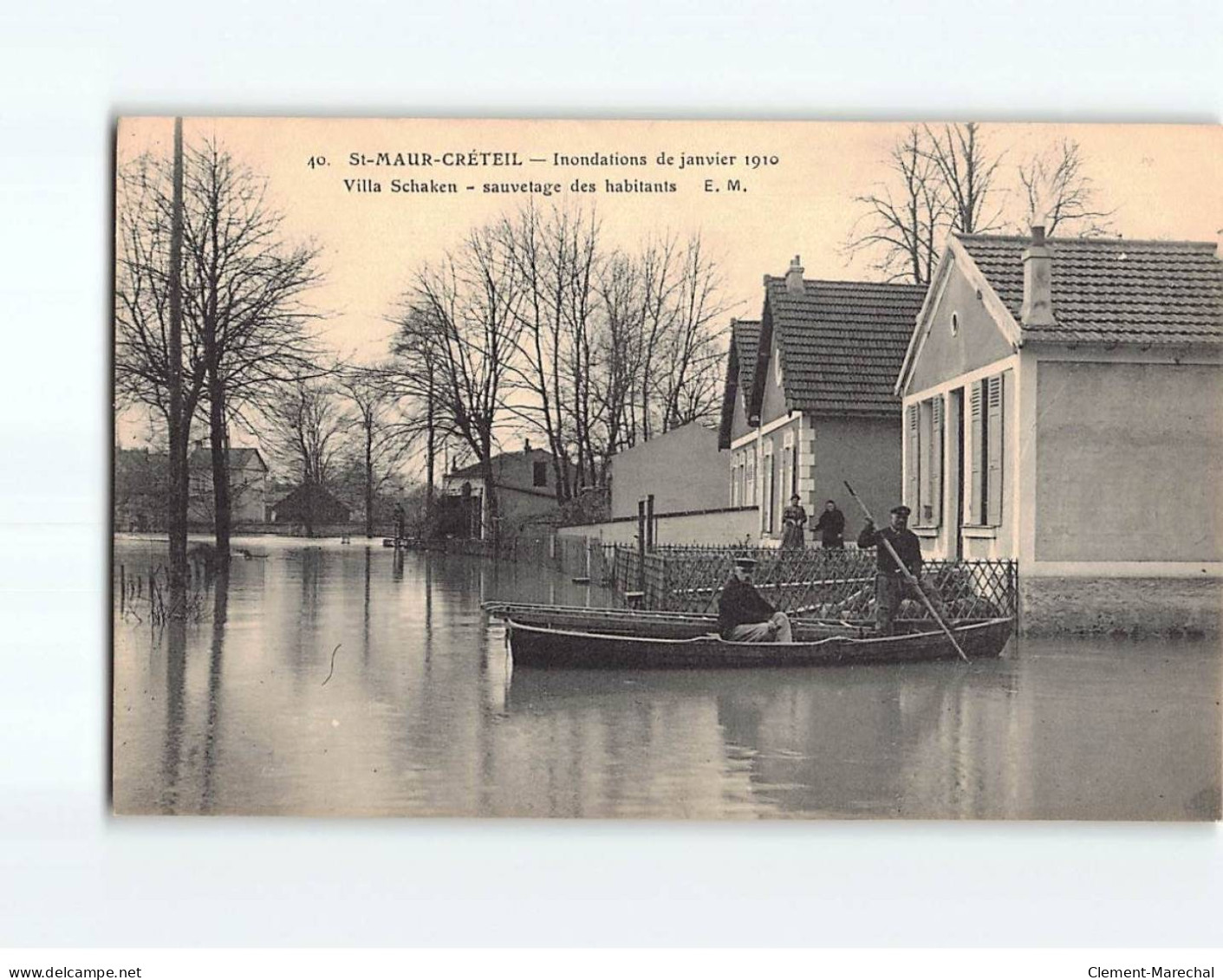 SAINT MAUR CRETEIL : Inondations De 1910, Villa Schaken, Sauvetage Des Habitants - Très Bon état - Saint Maur Des Fosses