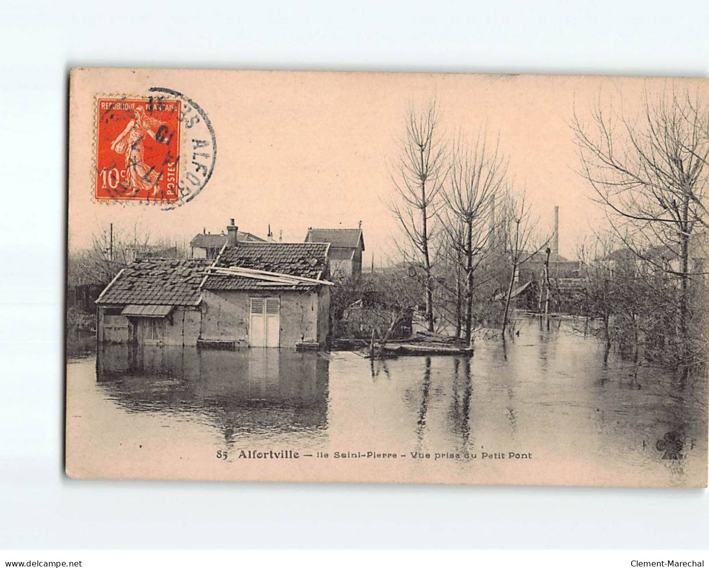 ALFORTVILLE : Inondation De 1910, Vue Prise Du Petit Pont - Très Bon état - Alfortville