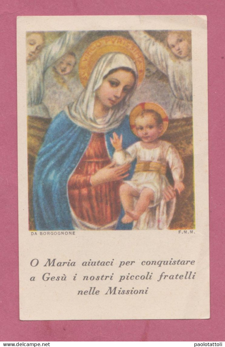 Santino, Holy Card- O Maria Aiutaci Per Conquistare A Gesù I Nostri Piccoli Fratelli Delle Missioni- - Images Religieuses