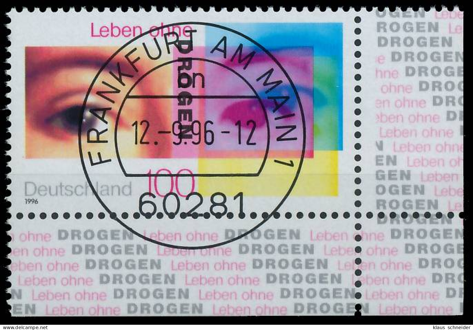 BRD BUND 1996 Nr 1882 Zentrisch Gestempelt ECKE-URE X565F76 - Used Stamps