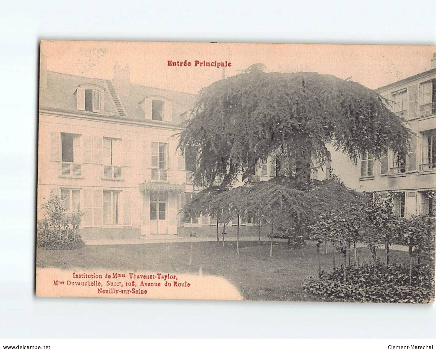 NEUILLY SUR SEINE : Institution De Mme Thavenet Tavlor, Entrée Principale - état - Neuilly Sur Seine