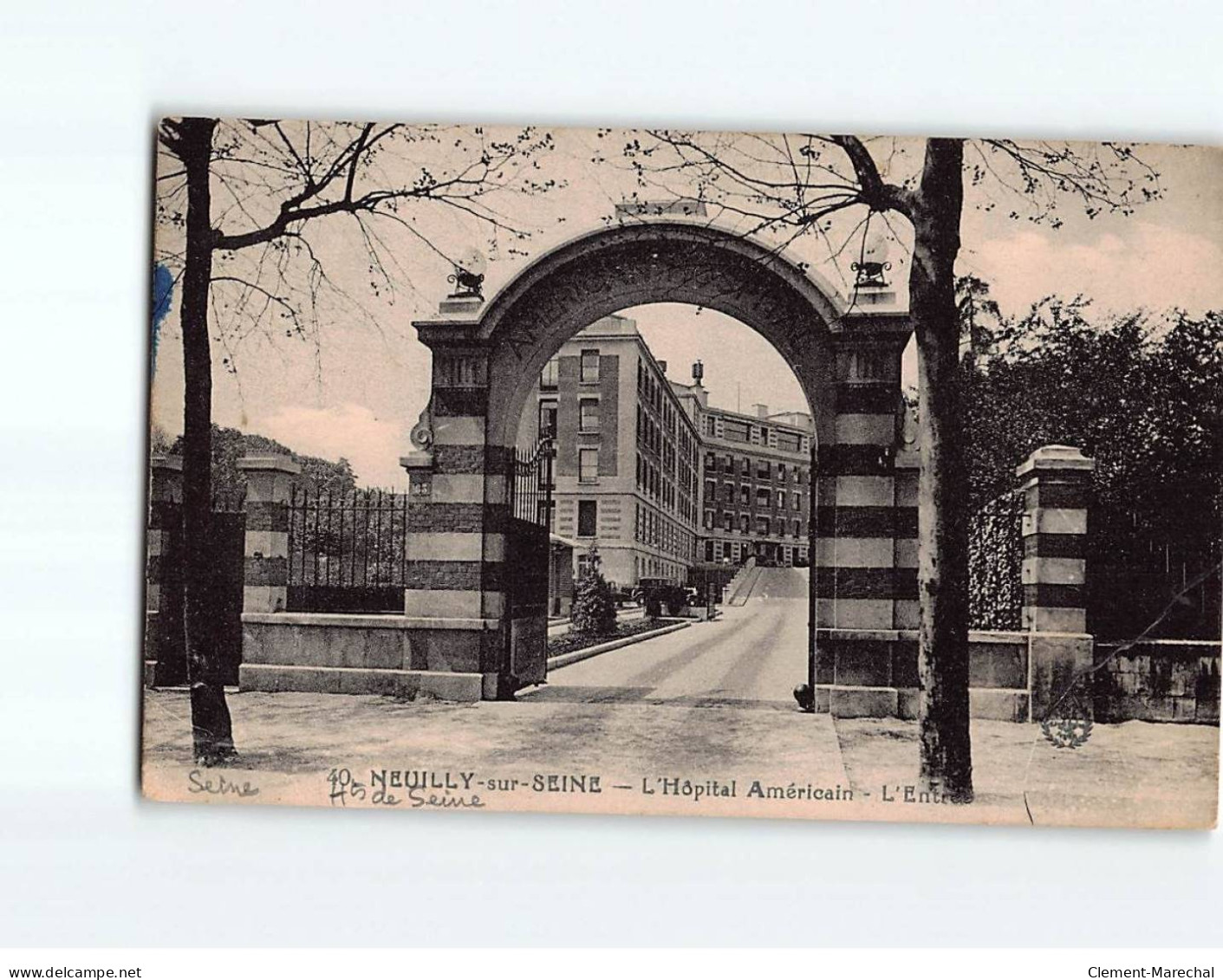 NEUILLY SUR SEINE : L'Hôpital Américain, L'entrée - état - Neuilly Sur Seine