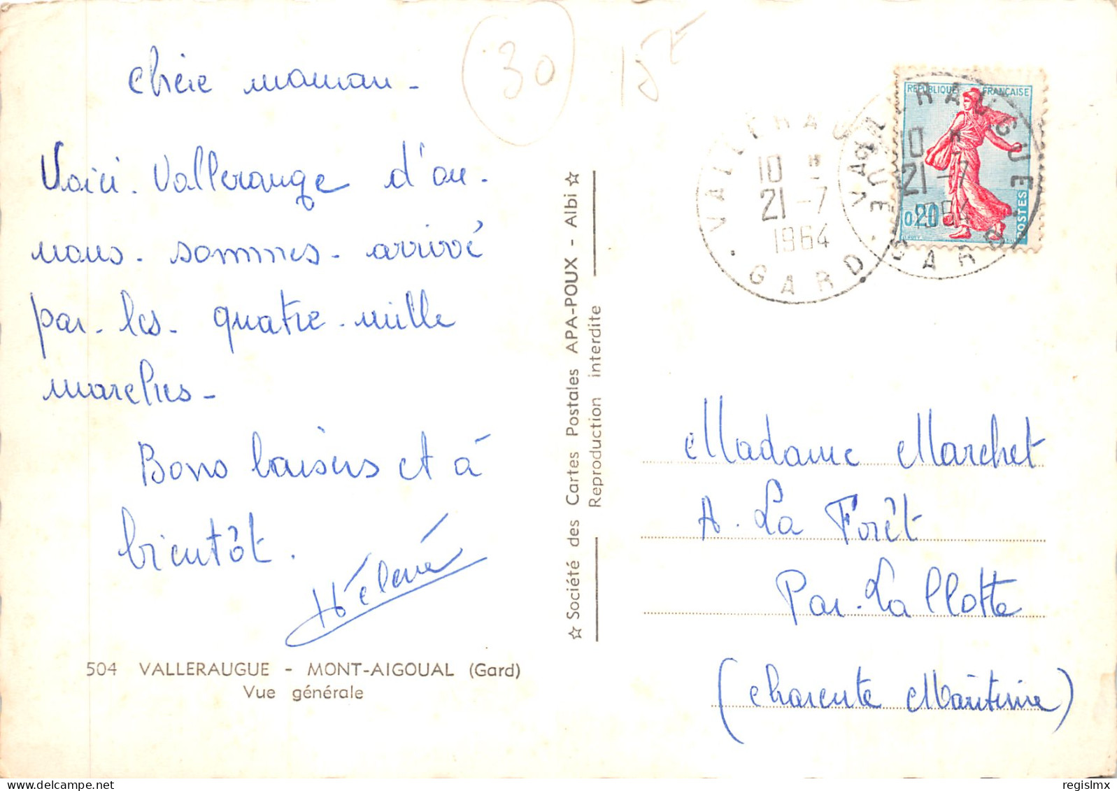 30-VALLERAUGUE-MONT AIGOUAL-N°T568-B/0391 - Other & Unclassified