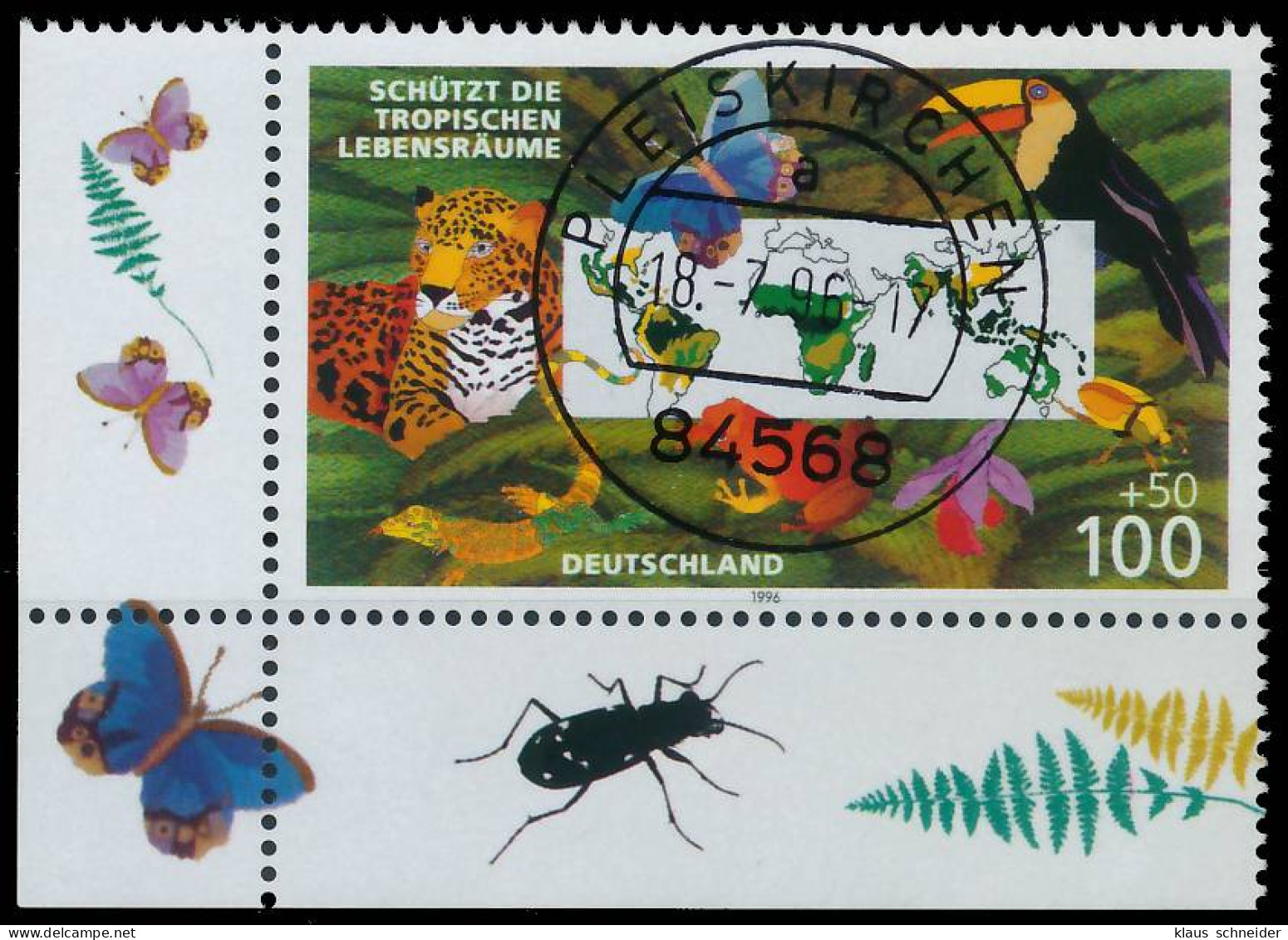 BRD BUND 1996 Nr 1867 Zentrisch Gestempelt ECKE-ULI X566126 - Used Stamps
