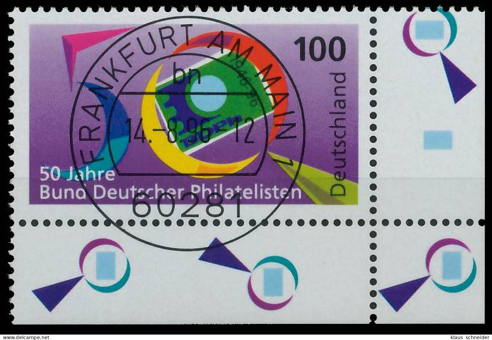 BRD BUND 1996 Nr 1878 Zentrisch Gestempelt ECKE-URE X566142 - Used Stamps