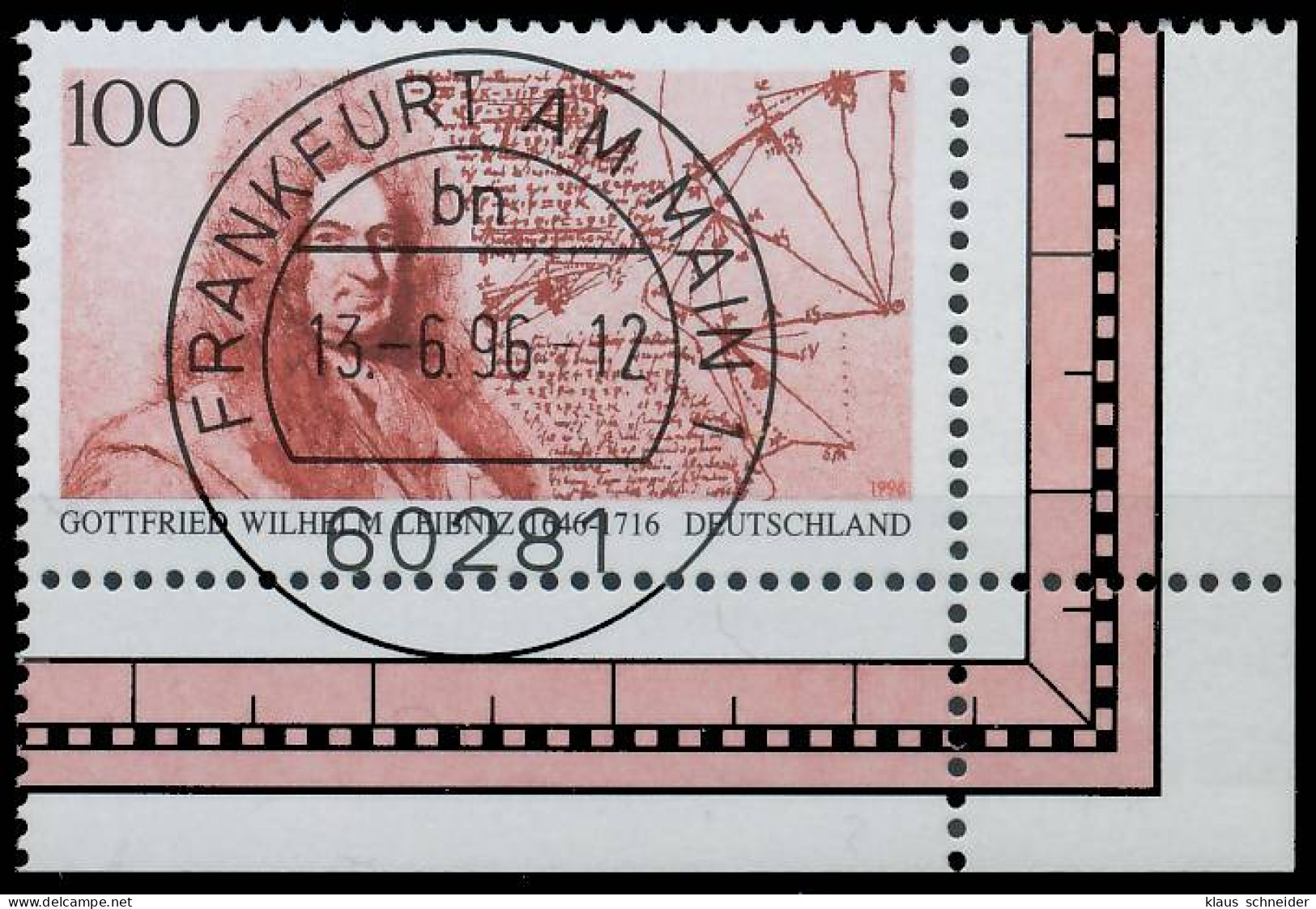 BRD BUND 1996 Nr 1865 Zentrisch Gestempelt ECKE-URE X5661BA - Used Stamps