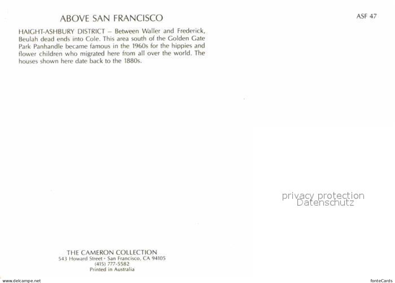 72650554 San_Francisco_California Fliegeraufnahme Haight-Ashbury District - Otros & Sin Clasificación
