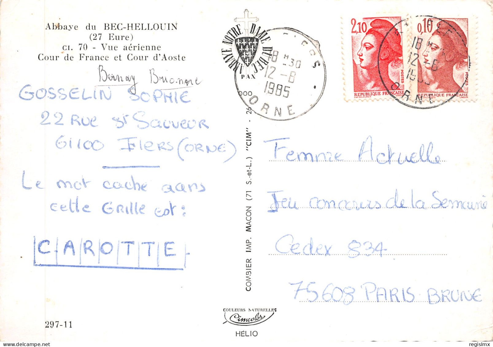 27-LE BEC HELLOUIN-L ABBAYE-N°T568-A/0197 - Other & Unclassified