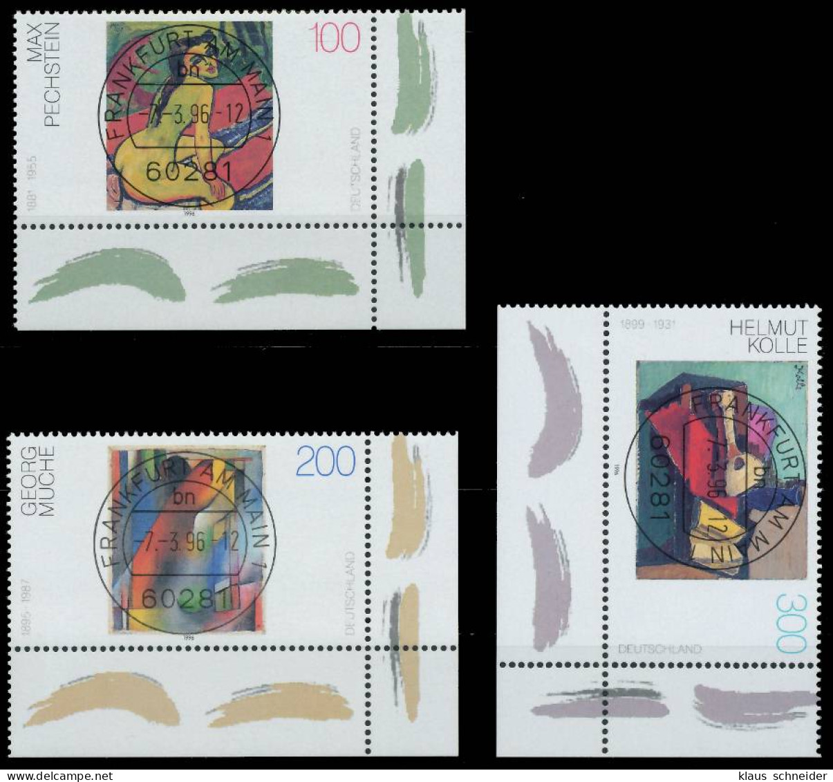 BRD BUND 1996 Nr 1843-1845 Zentrisch Gestempelt ECKE-URE X56AA3E - Used Stamps