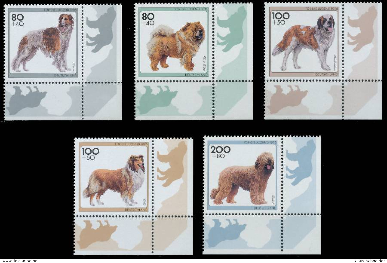 BRD BUND 1996 Nr 1836-1840 Postfrisch ECKE-URE X56AA46 - Unused Stamps