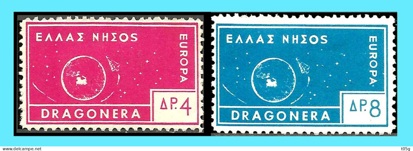 GREECE-GRECE-HELLAS - ITALY- IONIAN DRAGONERA ISLAND -EUROPA 1963: Unofficial -private Issue - Compl. Set  MNH** - Nuovi