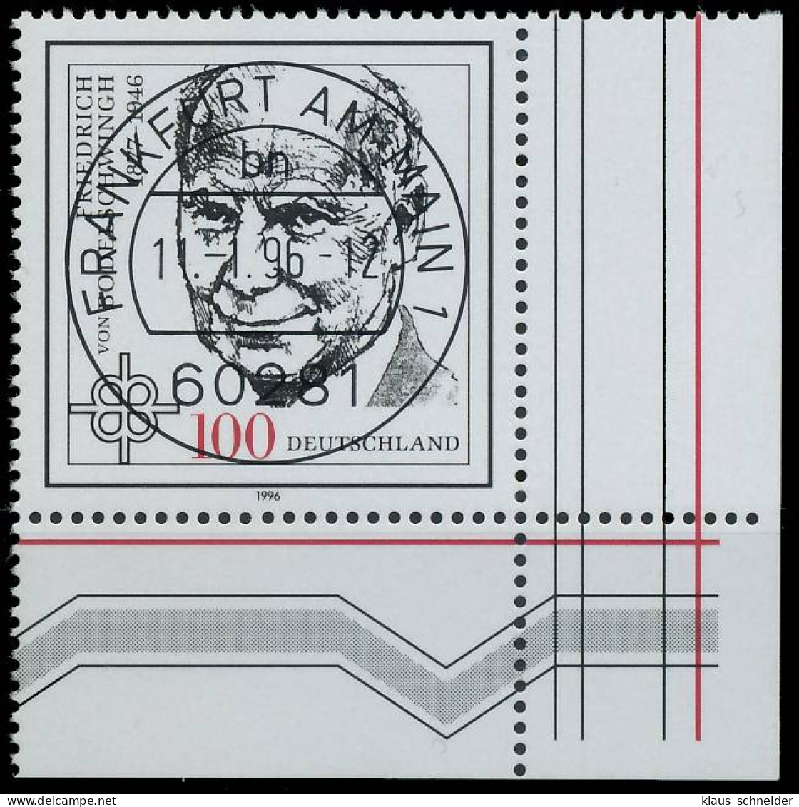 BRD BUND 1996 Nr 1835 Zentrisch Gestempelt ECKE-URE X56ABEA - Used Stamps