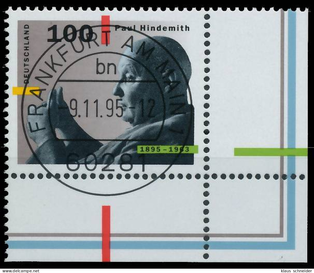 BRD BUND 1995 Nr 1827 Zentrisch Gestempelt ECKE-URE X56AC86 - Used Stamps