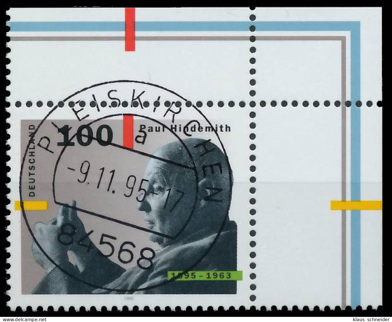 BRD BUND 1995 Nr 1827 Zentrisch Gestempelt ECKE-ORE X56AC9A - Used Stamps