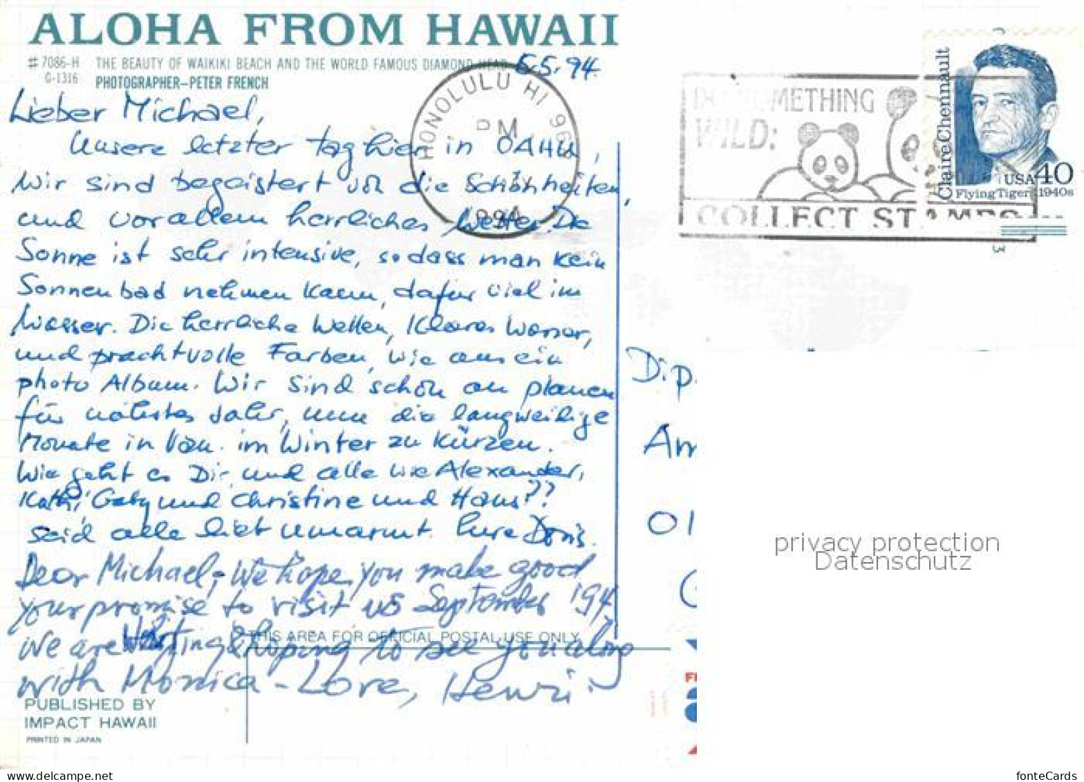 72649007 Honolulu Waikiki Beach Fliegeraufnahme - Andere & Zonder Classificatie