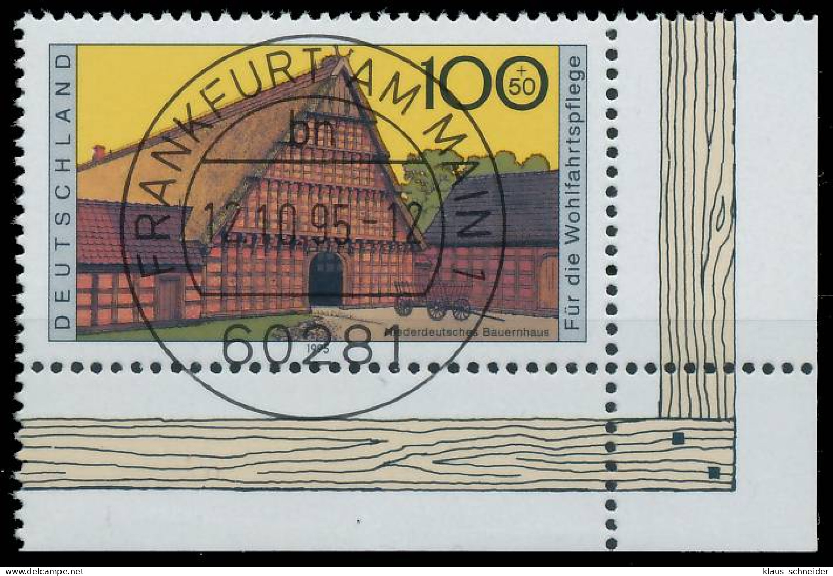 BRD BUND 1995 Nr 1821 Zentrisch Gestempelt ECKE-URE X56AD36 - Used Stamps