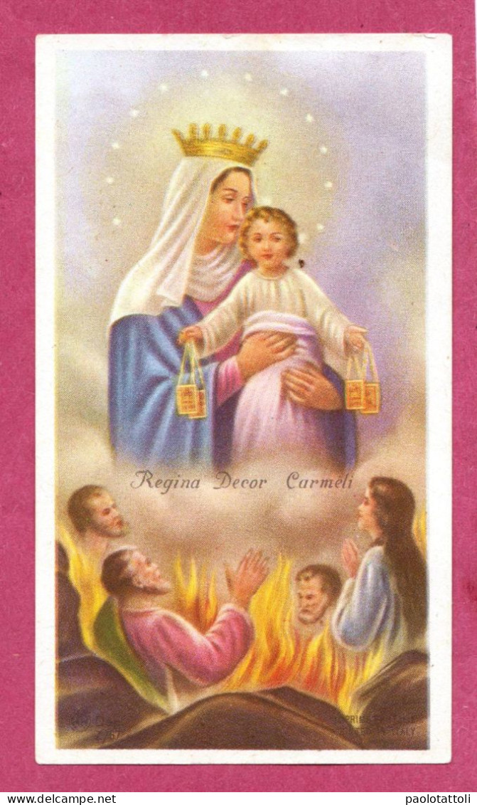 Santino, Holy Card- Regina Decor Carmeli. Imprimatur On 2.7.2013. - Devotion Images