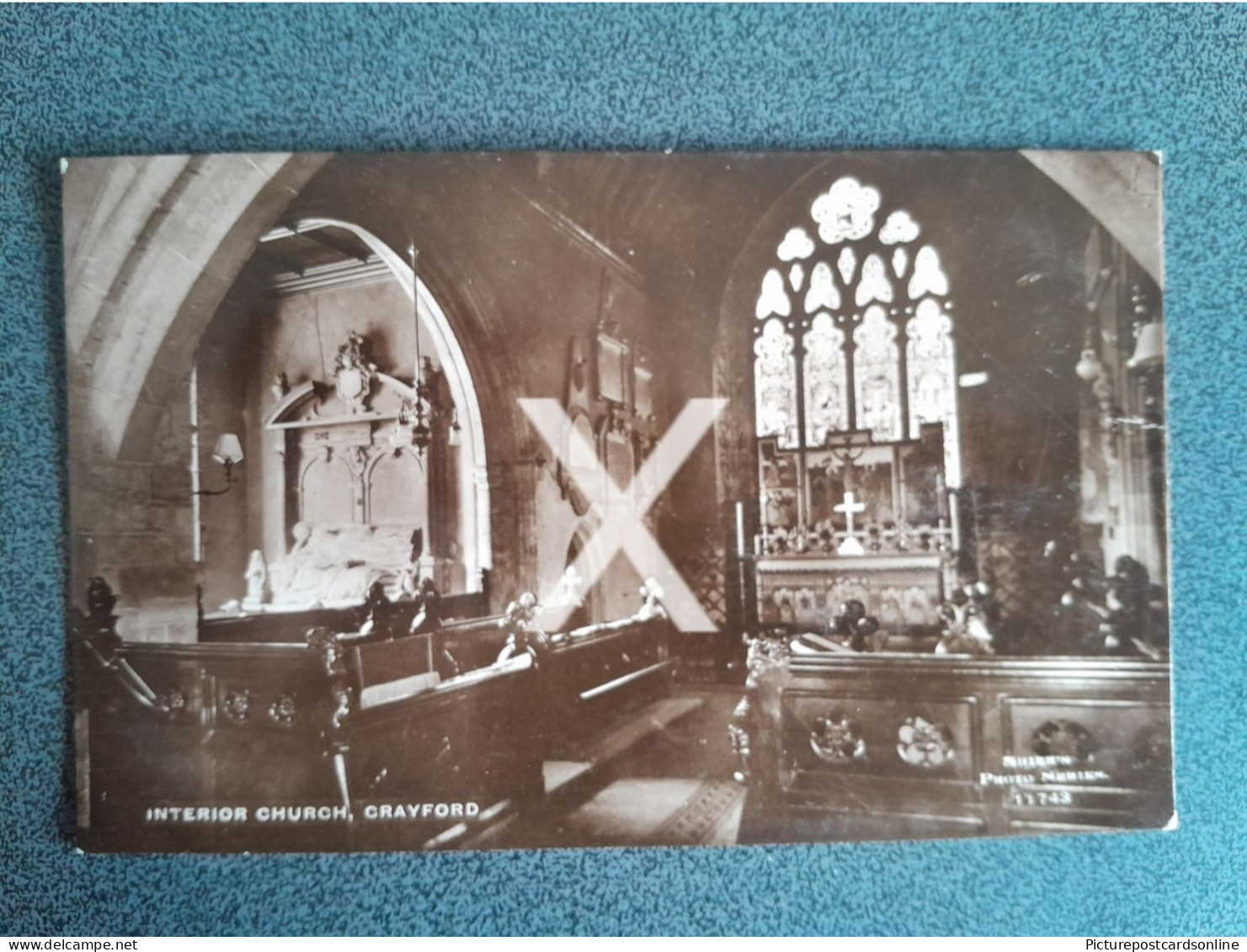 CRAYFORD CHURCH INTERIOR OLD R/P POSTCARD KENT NOW LONDON - Other & Unclassified
