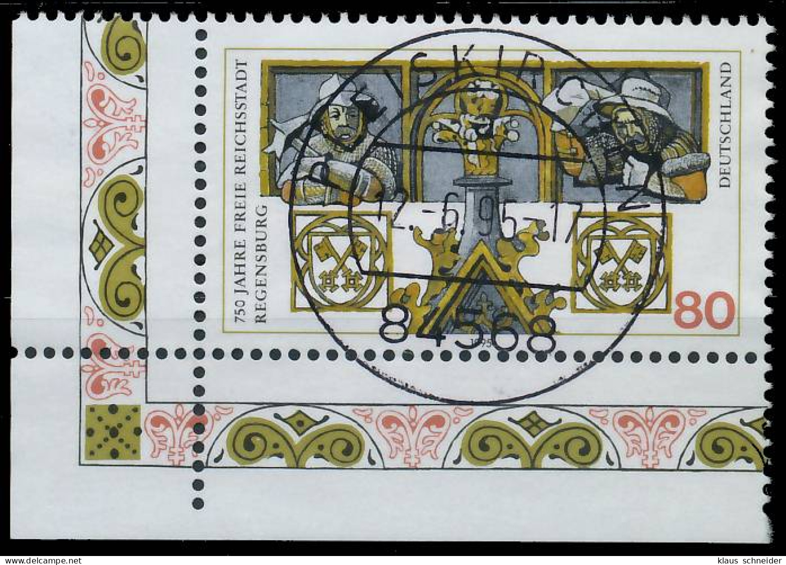 BRD BUND 1995 Nr 1786 Zentrisch Gestempelt ECKE-ULI X56B04E - Used Stamps