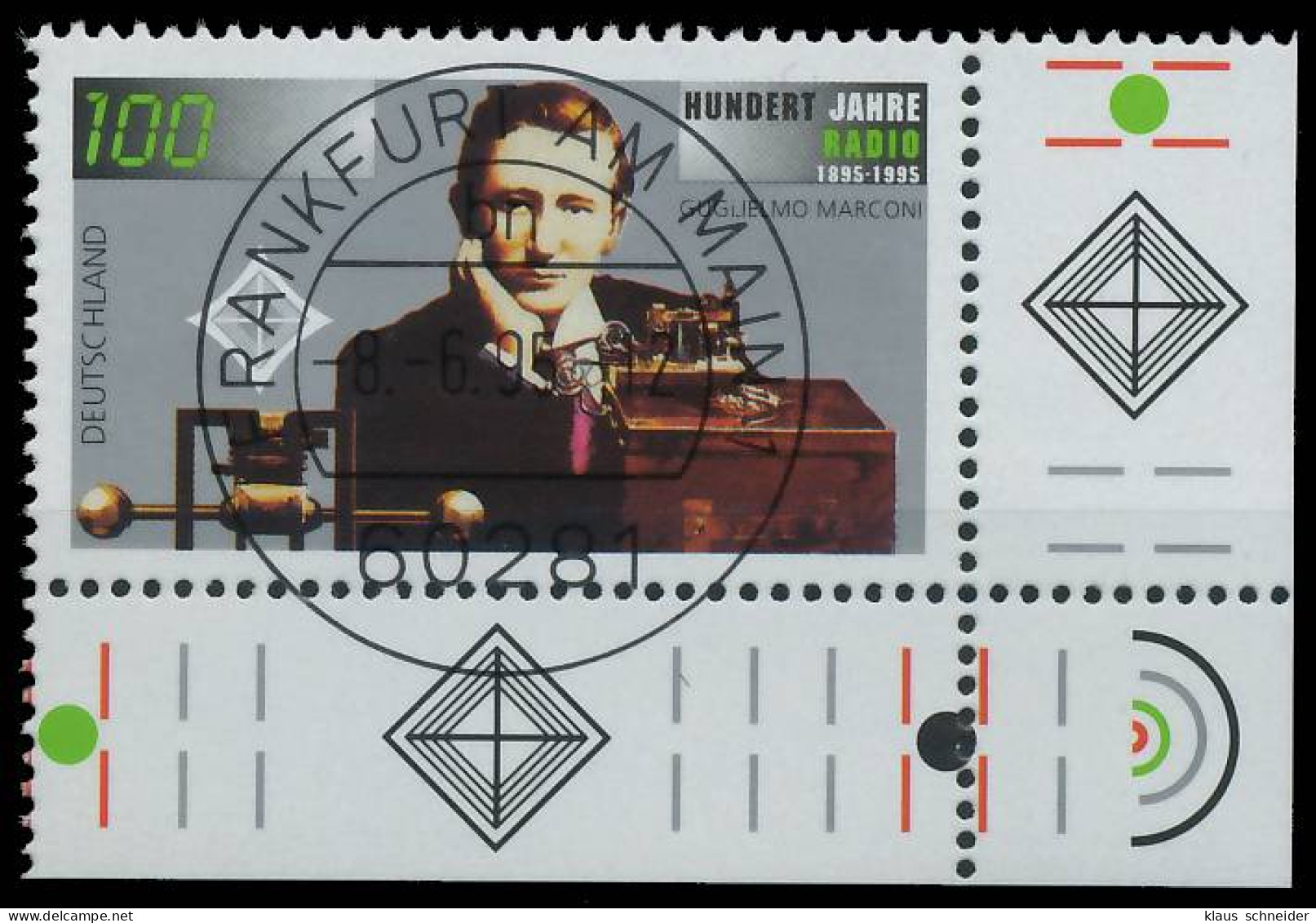 BRD BUND 1995 Nr 1803 Zentrisch Gestempelt ECKE-URE X56B062 - Used Stamps