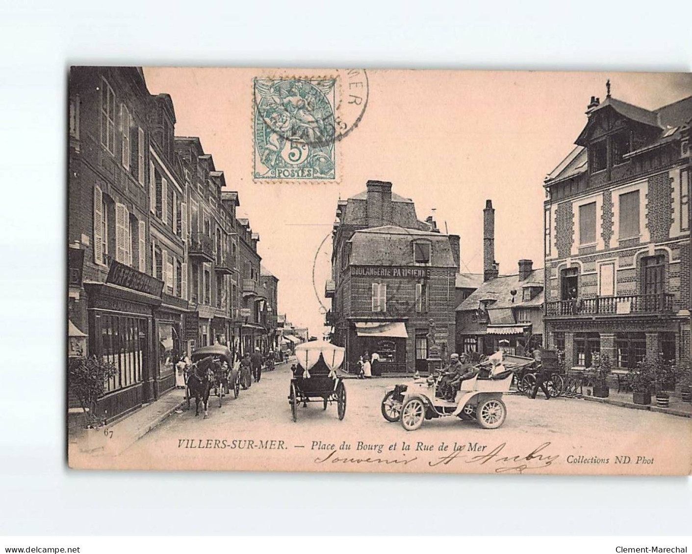 VILLERS SUR MER : Place Du Bourg Et La Rue De La Mer - Très Bon état - Villers Sur Mer