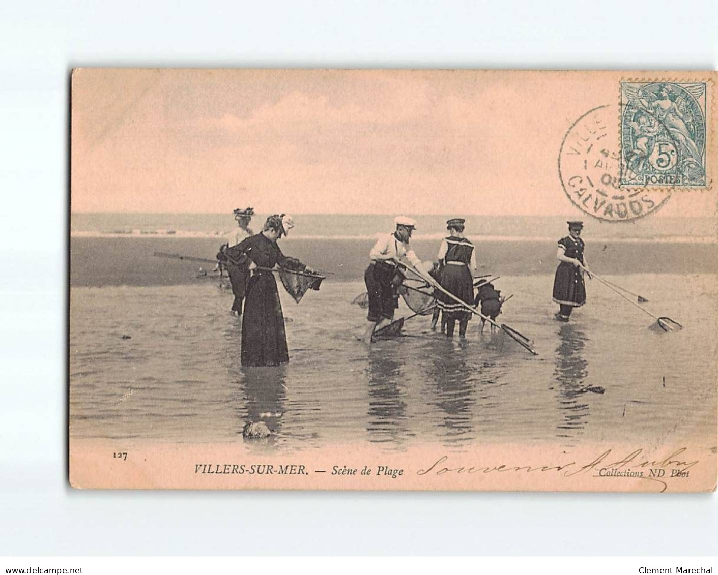 VILLERS SUR MER : Scène De Plage - Très Bon état - Villers Sur Mer