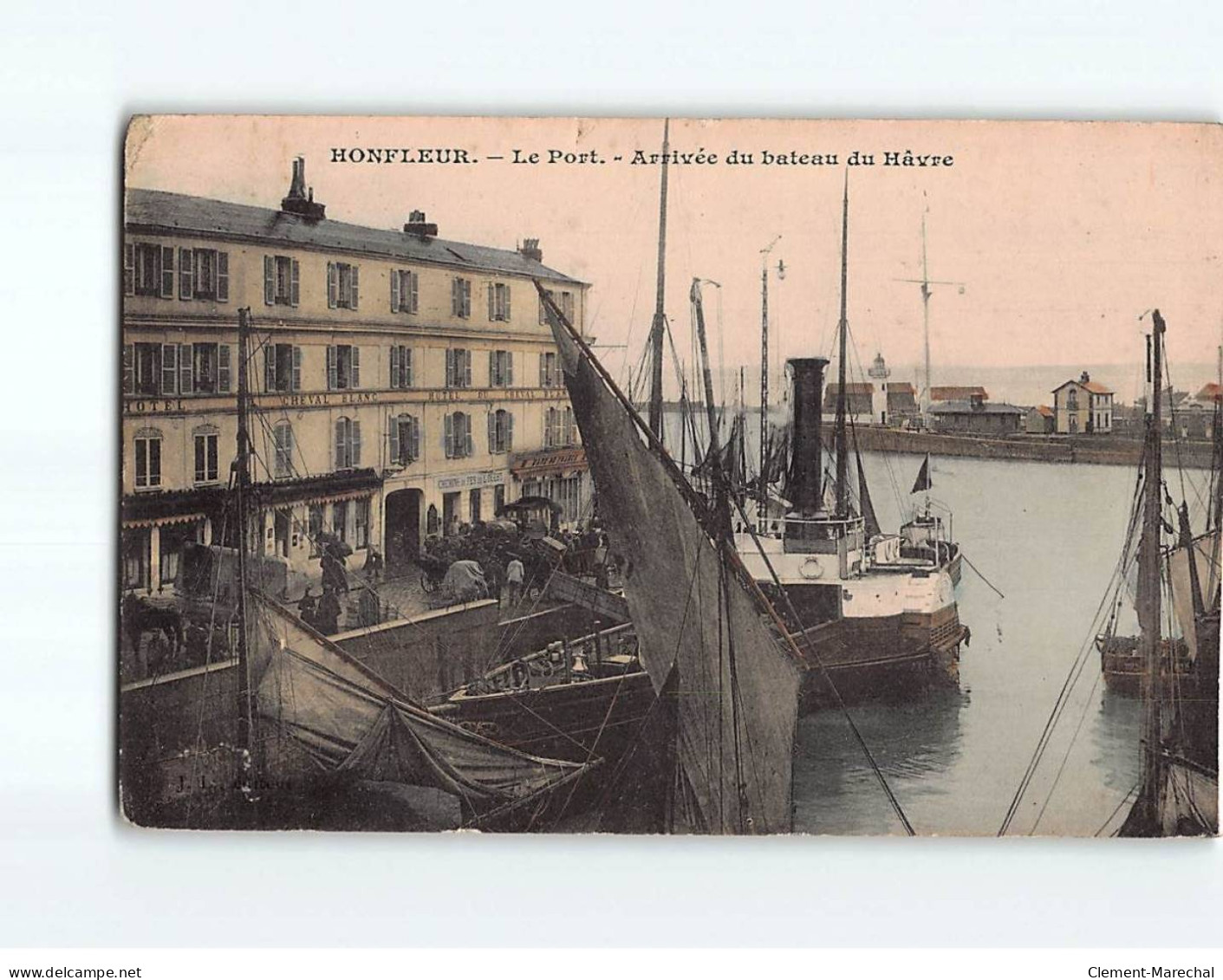 HONFLEUR : Le Port, Arrivée Du Bateau Du Hâvre - état - Honfleur