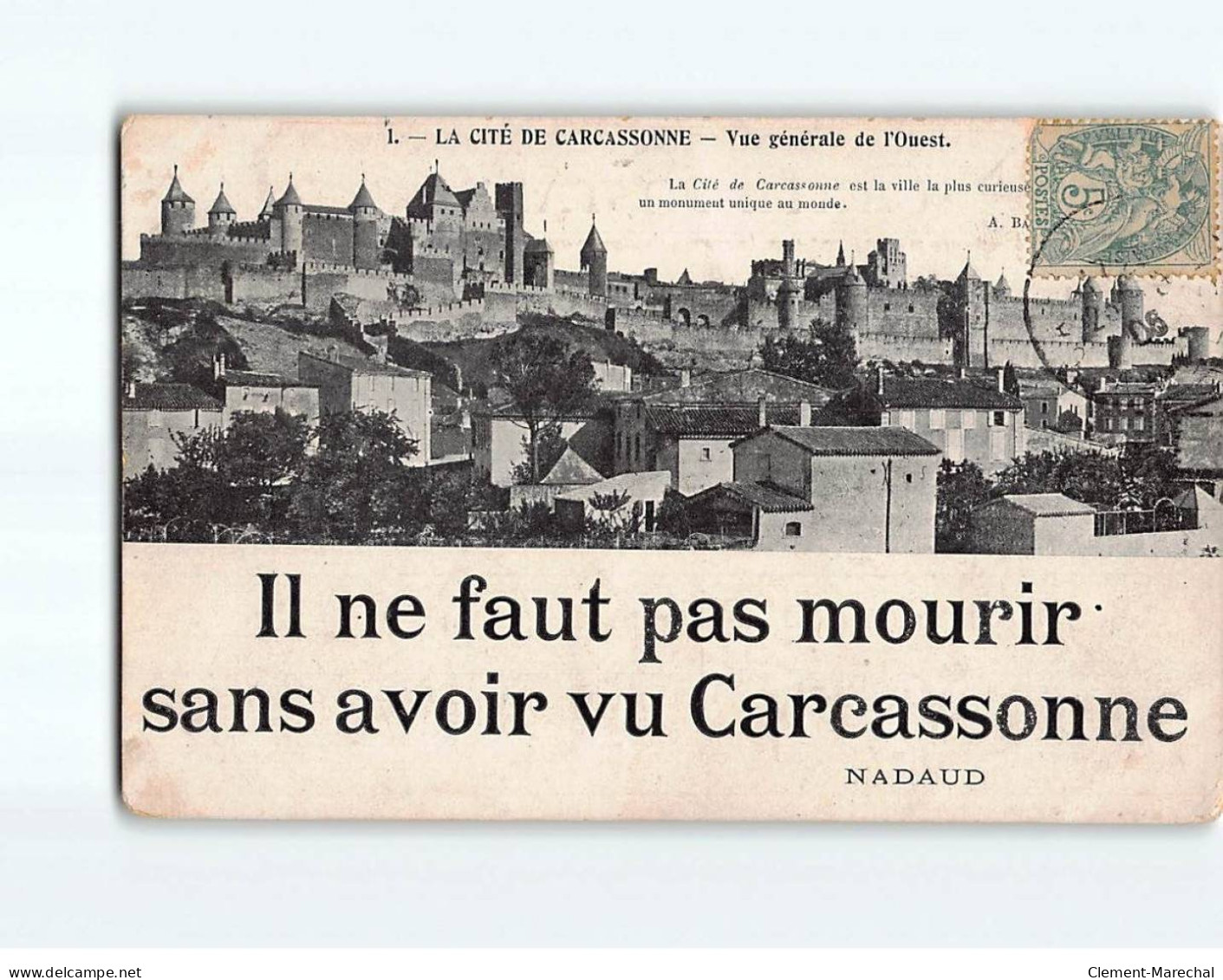 CARCASSONNE : Vue Générale De L'Ouest - état - Carcassonne