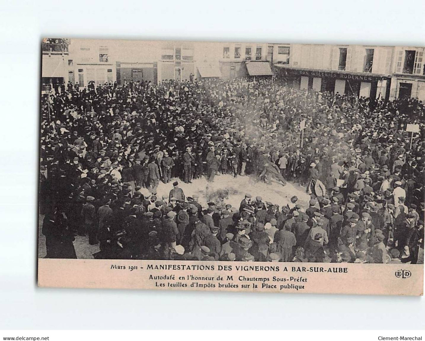 BAR SUR AUBE : Manifestation Des Vignerons, Mars 1911 - état - Bar-sur-Aube