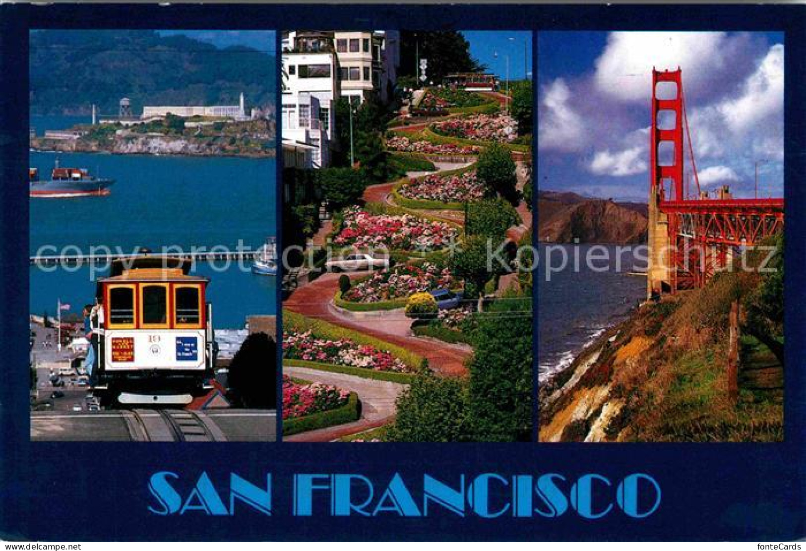 72638199 San_Francisco_California Cable Car Serpentinen Golden Gaste Bridge - Otros & Sin Clasificación