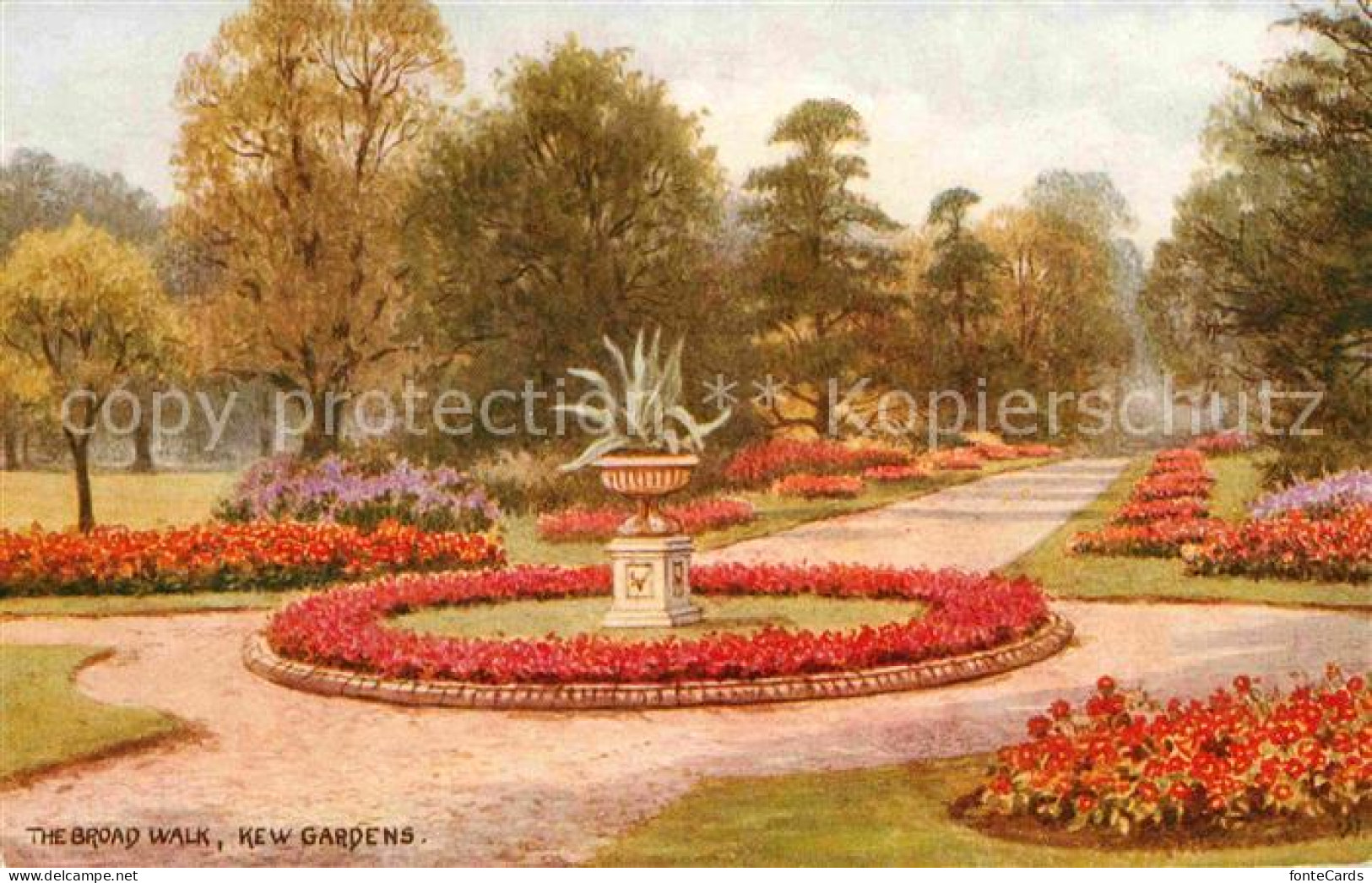 72637156 Kew_Gardens The Broad Walk Salmon Series Drawing By W. Carruthers Kuens - Andere & Zonder Classificatie