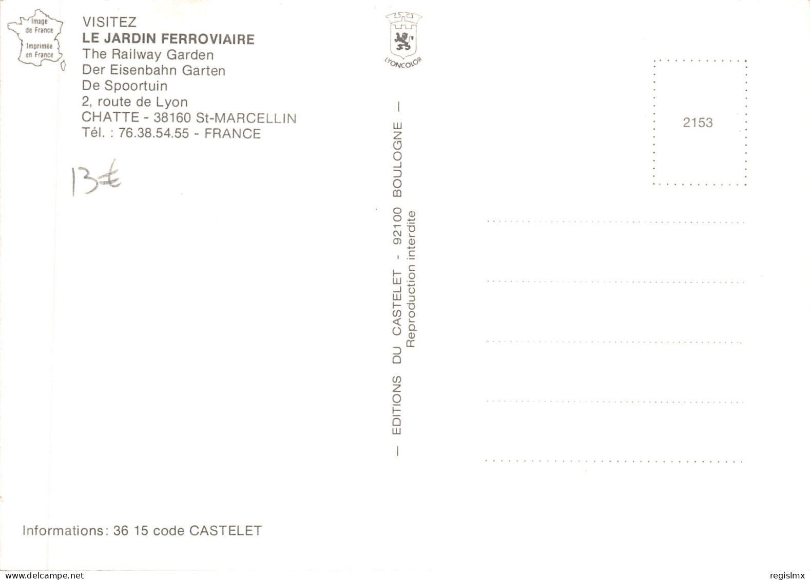 38-SAINT MARCELLIN-LE JARDIN FERROVIAIRE-N°T569-B/0119 - Saint-Marcellin