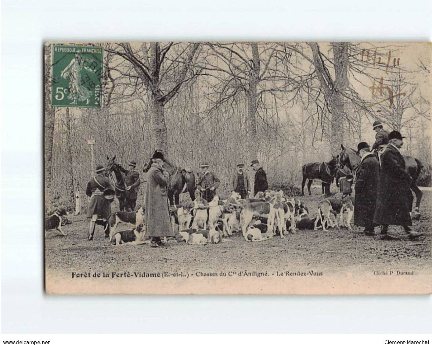 Forêt De La FERTE VIDAME : Chasse Du Comité D'Andigné, Le Rendez-vous - état - Otros & Sin Clasificación