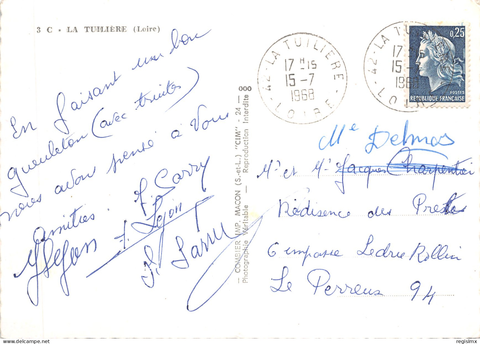 42-LA TUILIERE-N°T570-B/0297 - Autres & Non Classés