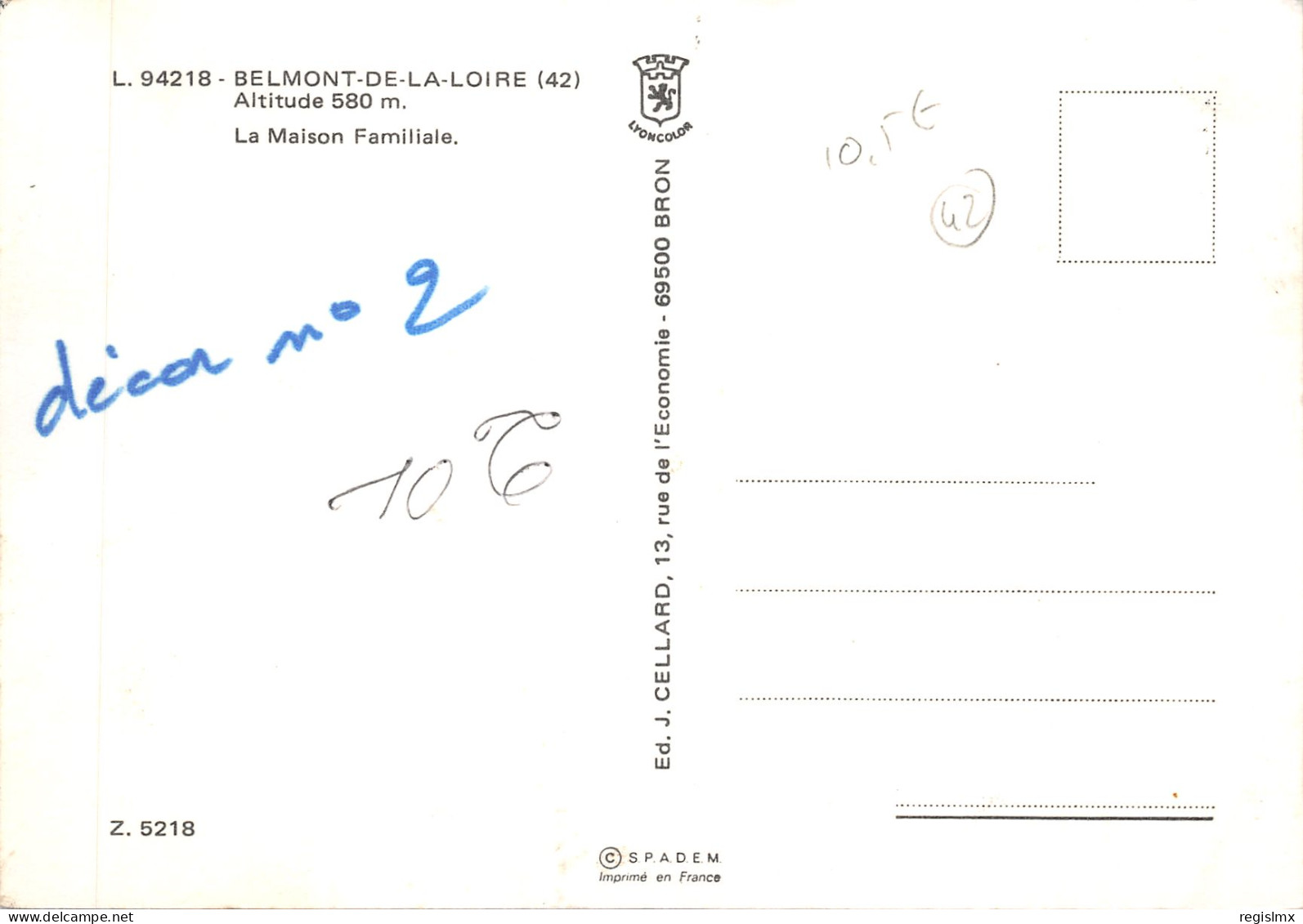 42-BELMONT DE LA LOIRE-N°T570-B/0251 - Belmont De La Loire