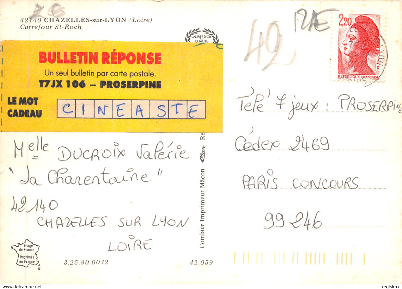 42-CHAZELLES SUR LYON-N°T570-B/0211 - Other & Unclassified