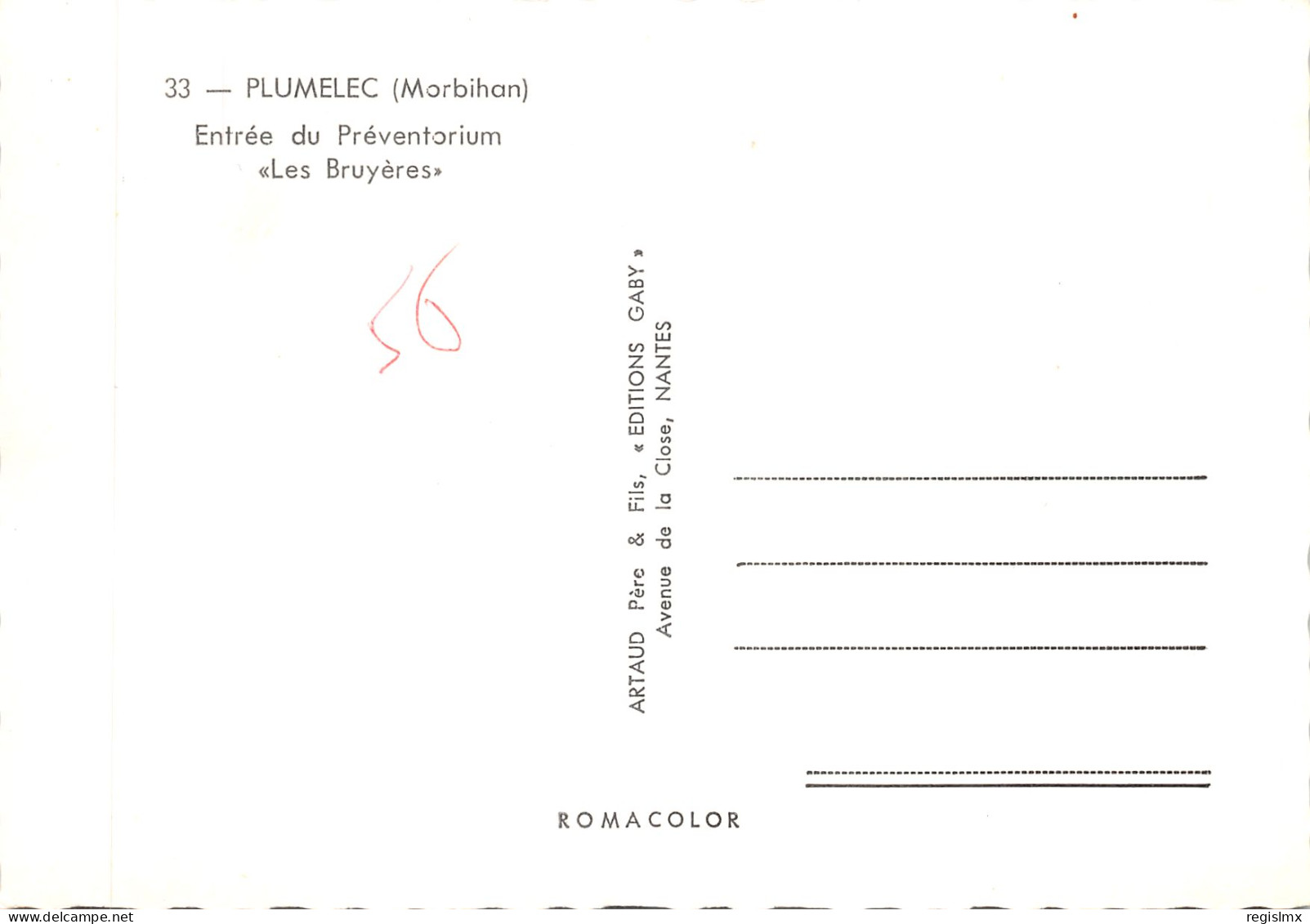 56-PLUMELEC-PREVENTORIUM-N°T571-A/0383 - Sonstige & Ohne Zuordnung