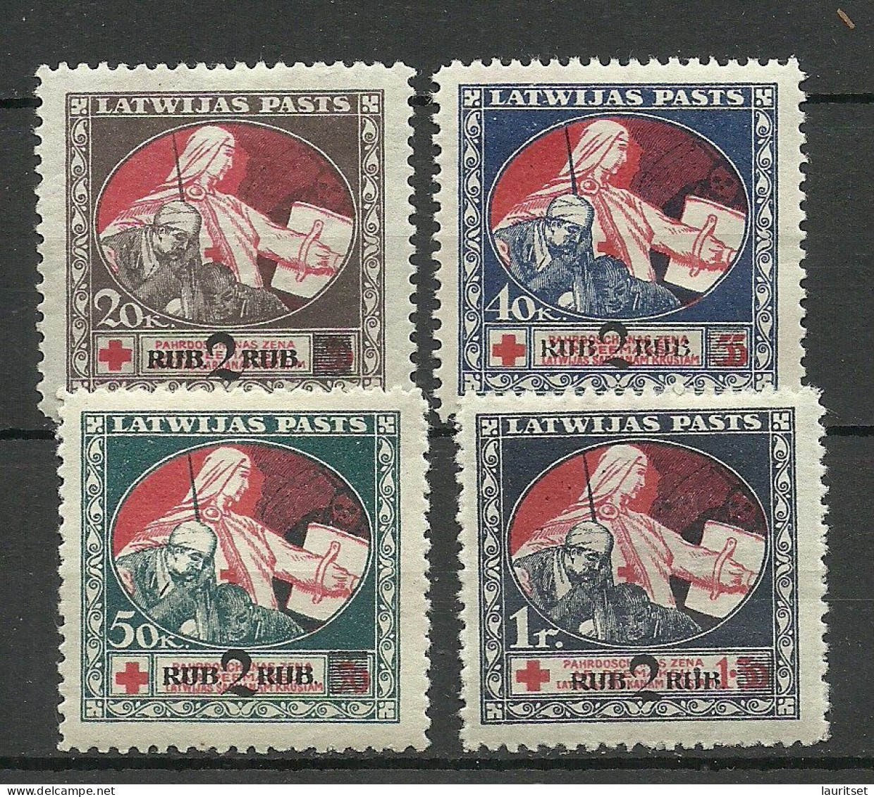 LATVIA Lettland 1921 Michel 65 - 68 Z * - Letonia