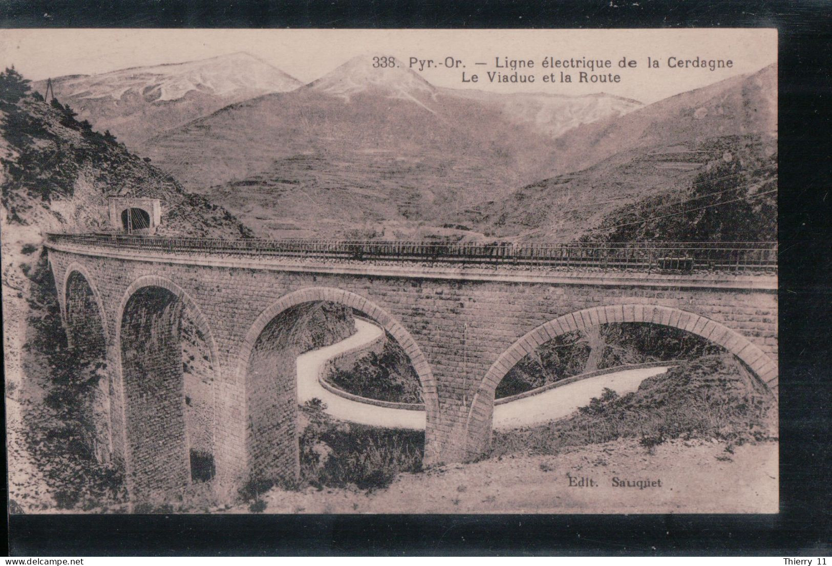 Cpa 66 Ligne électrique De La Cerdagne Le Viaduc Et  La Route - Sonstige & Ohne Zuordnung