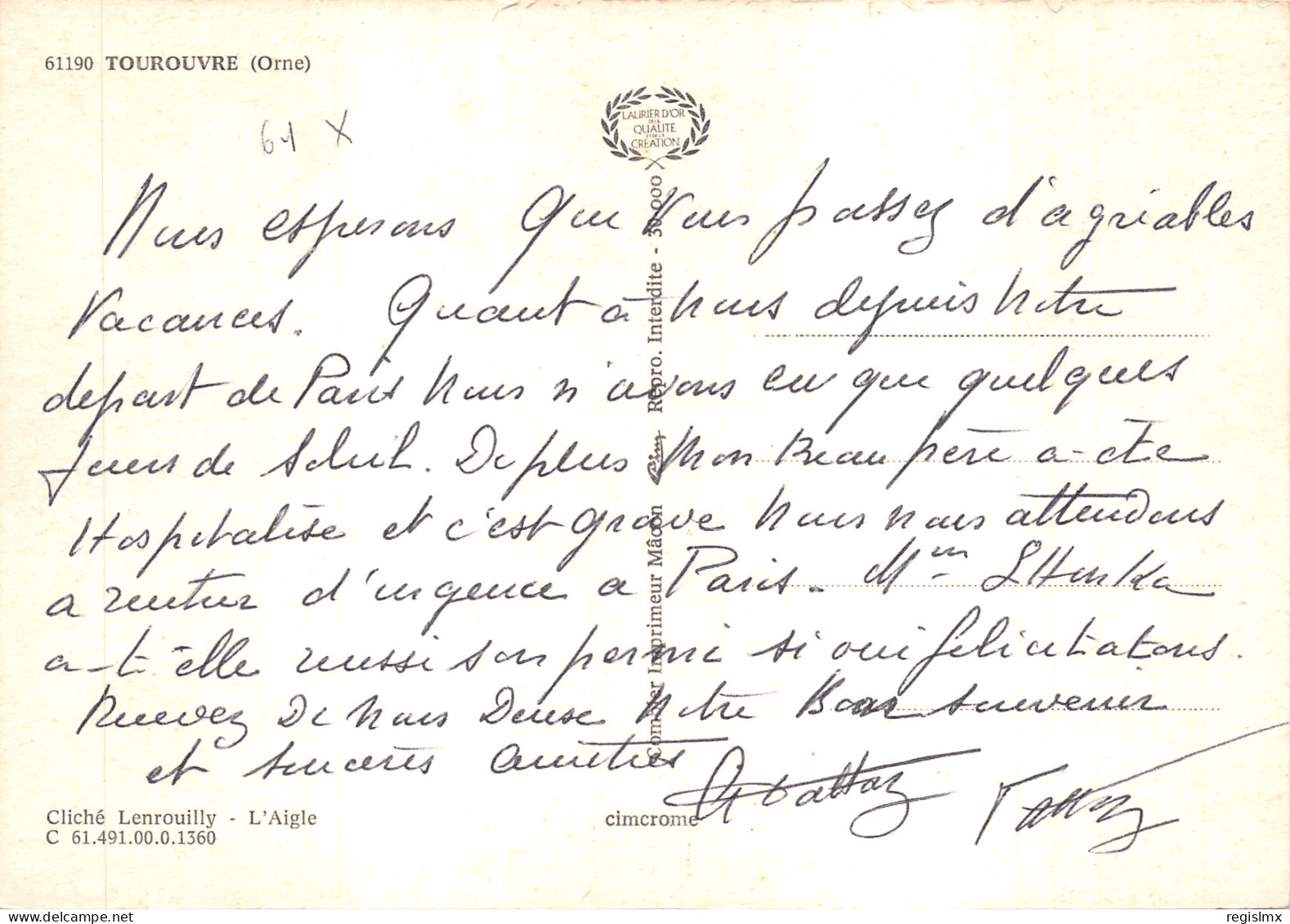 61-TOUROUVRE-N°T571-D/0039 - Altri & Non Classificati