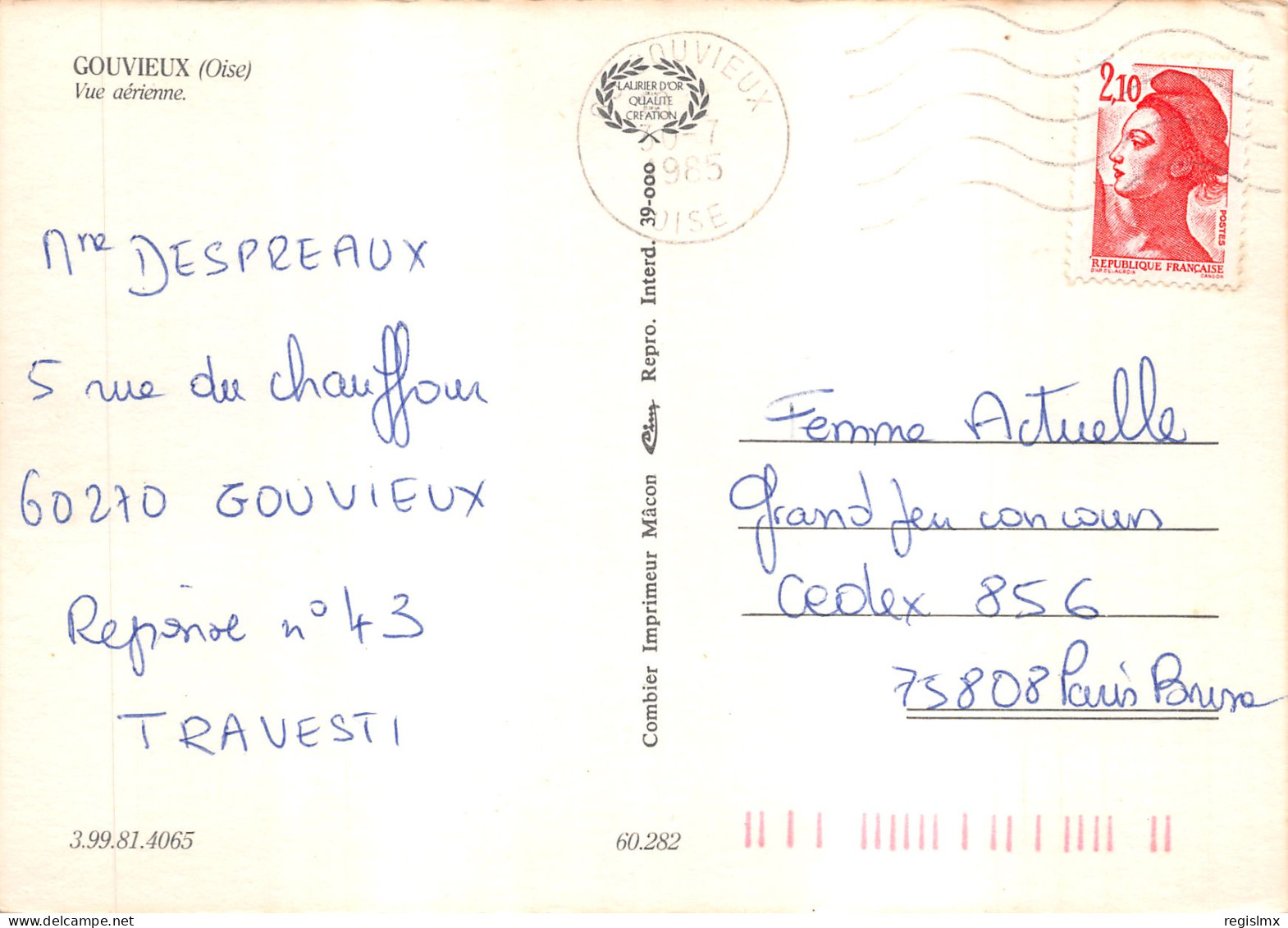 60-GOUVIEUX-N°T571-C/0299 - Gouvieux